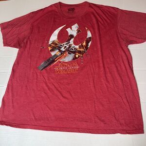Star Wars Graphic T Shirt Red Adult 2XL XXL Mens The Force Awakens Summer